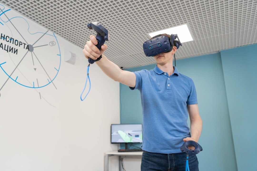 Student wearing VR headset for immersive learning experience